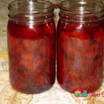 Quince jam preserved in canning jars.