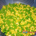 Cooked peas and corn.