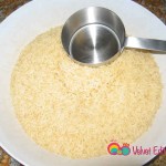 Measure the rice in a bowl and set aside.